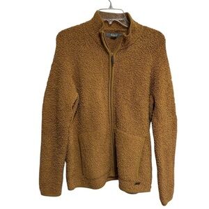 NATURAL REFLECTIONS Textured Full Zip Cardigan Jacket golden brown Size L NEW